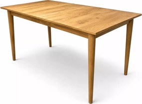 Klasyczny stół rozkładany Walter 150-190x80 cm z laminowanym blatem i okrągłymi drewnianymi nogami do kuchni