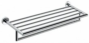 SAPHO XR419 X-Round półka na ręczniki z drążkiem 65 x 21,5 x 11 cm, srebrny
