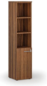 Szafa biurowa kombinowana PRIMO WOOD, drzwi na 2 poziomach, 400 x 420 x 1781 mm, orzech