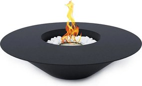 Czarny okrągły kominek ogrodowy na bioetanol SANTORINI D.60