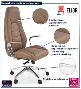 Fotel nowoczesny obrotowy cappucino C8-N52