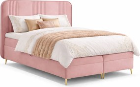 Różowe łóżko kontynentalne tapicerowane welurem 4 rozmiary B0-H04