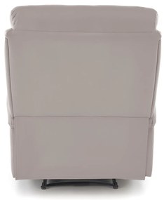 Fotel do salonu wypoczynkowy beżowy, rozkładany eco skóra PERUS