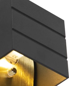 Designerska lampa ścienna czarna ze złotem - Amy