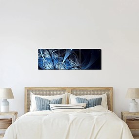 Obraz ciemnoniebieskiego kwiatu (z zegarem) (90x30 cm)