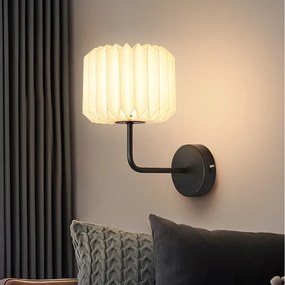 NETTLIFE Lampa ścienna do sypialni – lampa ścienna do korytarza w stylu vintage, biała, G9