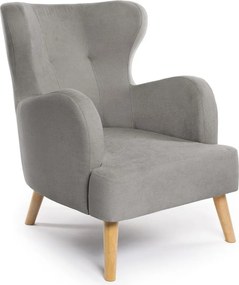 Jasnoszary fotel typu uszak Noemye – Bonami Selection