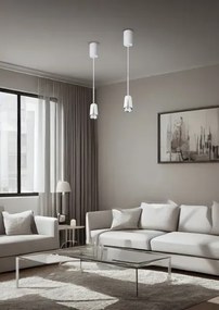 Industrialna biała lampa wisząca - K418-Alin