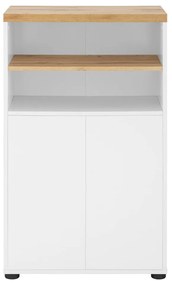 Biała wysoka szafka łazienkowa w dekorze dębu 60x102 cm Thessa – Støraa