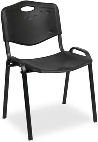 Czarne krzesło konferencyjne ISO sztaplowane - Grande