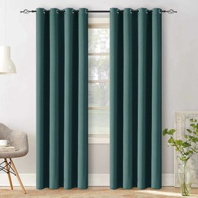 Niebieskozielona zasłona OXFORD 140x250 cm Zawieszanie: Metalowe pierścienie