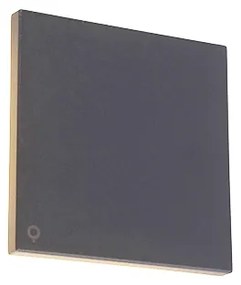 Designerska lampa ścienna z aluminium w kolorze szarym 15 cm z wbudowaną diodą LED 9W - Skyf