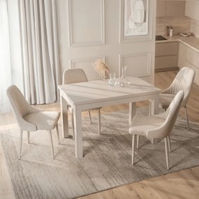 Stół Prostokątny Rozkładany SKUBI 120-160 cm Kaszmir Nowoczesny