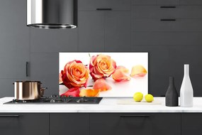 Panel Szklany Róże Kwiaty Roślina