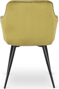 Krzesło Tapicerowane do Salonu MODESTO Pistacjowe Welurowe Nowoczesne Loft