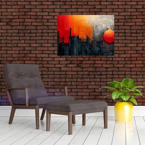 Obraz na szkle - Abstrakcyjny obraz miasta (70x50 cm)