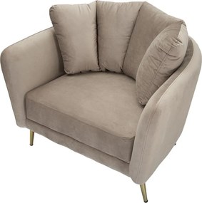 Szarobrązowy aksamitny fotel Kiev – Mauro Ferretti