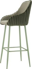 Zielone tapicerowane hokery zestaw z podłokietnikami 2 szt. (wysokość siedziska 78 cm) Alaska – Mauro Ferretti