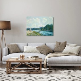 Obraz na szkle - Alfred Sisley, The Banks of the Oise, reprodukcje (70x50 cm)