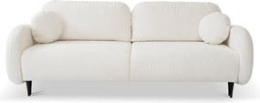 Masseno Sofa AGIO z funkcją spania i pojemnikiem na pościel, Rozkładana sofa - Kremowy, RUN AGAIN 01