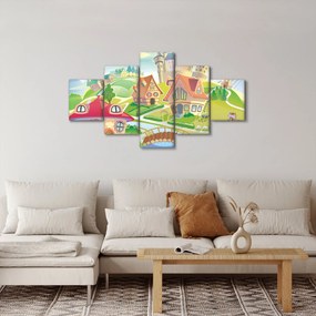 Obraz - Kolorowe miasteczko (125x70 cm)
