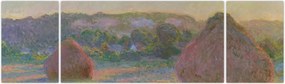 Obraz - Claude Monet, Stacks of Wheat (End of Summer) , reprodukcje (170x50 cm)