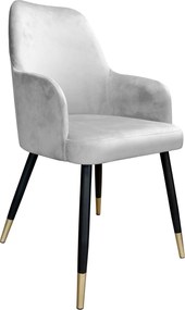 Krzesło WESTA tkanina Welur noga metalowa elegancki styl loftowy : Kolor nogi - Czano-złota stożek, Kolor tkaniny - VELVET - MG39, Typ siedziska - Siedzisko stałe
