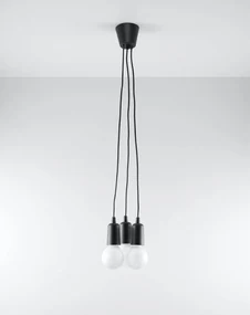 Lampa wisząca DIEGO 3 czarna SOLLUX  LIGHTING