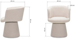 Obrotowy designerski fotel YATO, kremowy