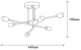 Lampa wisząca Flower - 174-AV, czarna