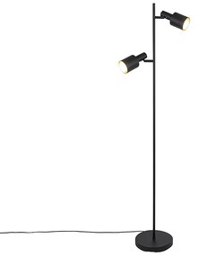 Inteligentna lampa stojąca czarna w komplecie z 2 żarówkami Wi-Fi A60 - Stijn