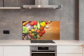 Szklany Panel Warzywna Kompozycja z Pieczarkami