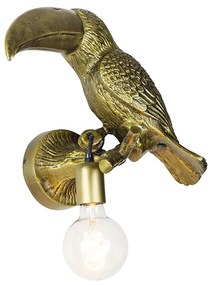 Vintage Lampa ścienna mosiądz - Zwierzę Tukan Rustykalny / Vintage Oswietlenie wewnetrzne