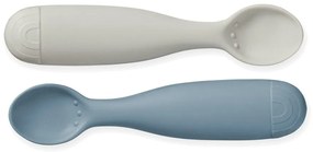 Niebieskio-szare łyżeczki dla dzieci z silikonu zestaw 2 szt. Midnight Mix – Cam Cam Copenhagen