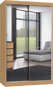 Nowoczesna garderoba z lustrami 120 cm dąb atisan S5-D07