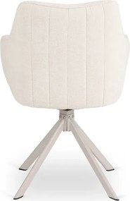 Zestaw Stół Rozkładany VERONA 160-240 cm Biały Marmur/Kaszmir i 4 Krzesła BAJA Kremowe Boucle