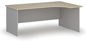 Narożne biurko PRIMO GRAY, 180x120 cm, prawe, szary/dąb naturalny