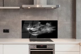 Panel szklany do Kuchni Baletnica w Dymie na Szarym Tle