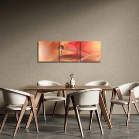 Obraz kwiecistej kropli rosy (z zegarem) (90x30 cm)