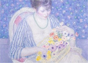 Obraz - Frederick Carl Frieseke,  The Basket of Flowers, reprodukcje (70x50 cm)