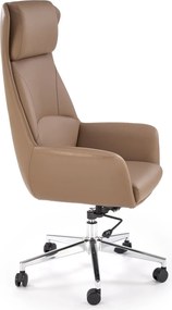 Fotel do gabinetu z ekoskóry Ederson Halmar w kolorze cappuccino