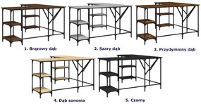 Metalowe biurko industrialne narożne przydymiony dąb - Subeko
