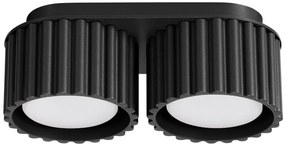 Czarny ryflowany plafon sufitowy K6-G48