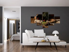 Obraz szparagów na stole (125x70 cm)