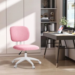 Vinsetto Fotel biurowy ergonomiczny obrotowy różowy z regulacją wysokości i funkcją kołysania | Aosom PL
