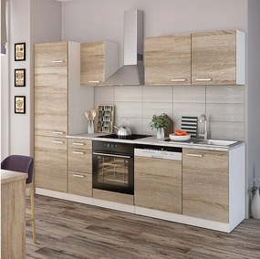 Zabudowa kuchenna sonoma/biały 270x46x81.6 optima