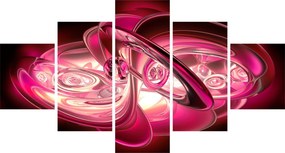 Obraz różowych fraktali (125x70 cm)
