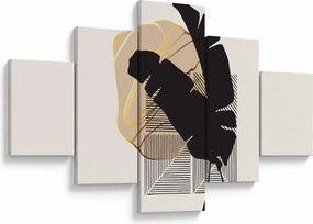 Obraz - Abstrakcja z tropikalnymi liśćmi N⁰4 (125x70 cm)