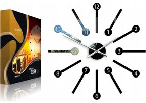 Zegar ścienny naklejany duży nowoczesny akrylowy na ścianę do salonu loft