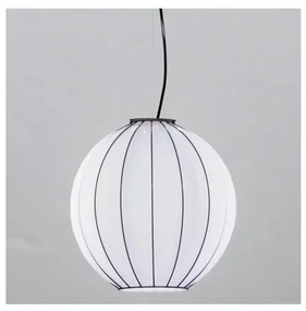 SIRU - Żyrandol na lince SFERA 1xE27/60W/230V śr. 42 cm czarny/biały szkło weneckie